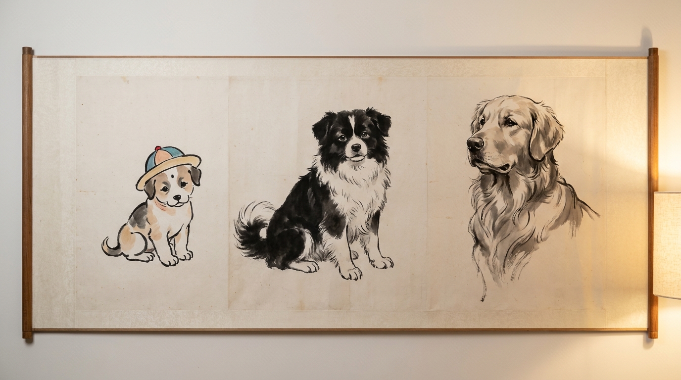 诗词书画中的犬 齐白石·徐悲鸿·丰子恺笔下的犬