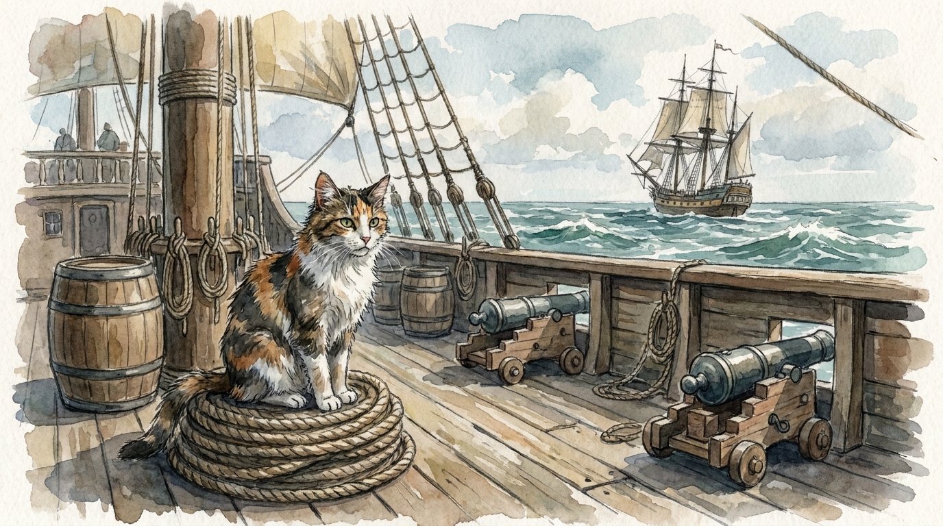 历史大事件中的猫咪 大航海船猫：没有制服的水手