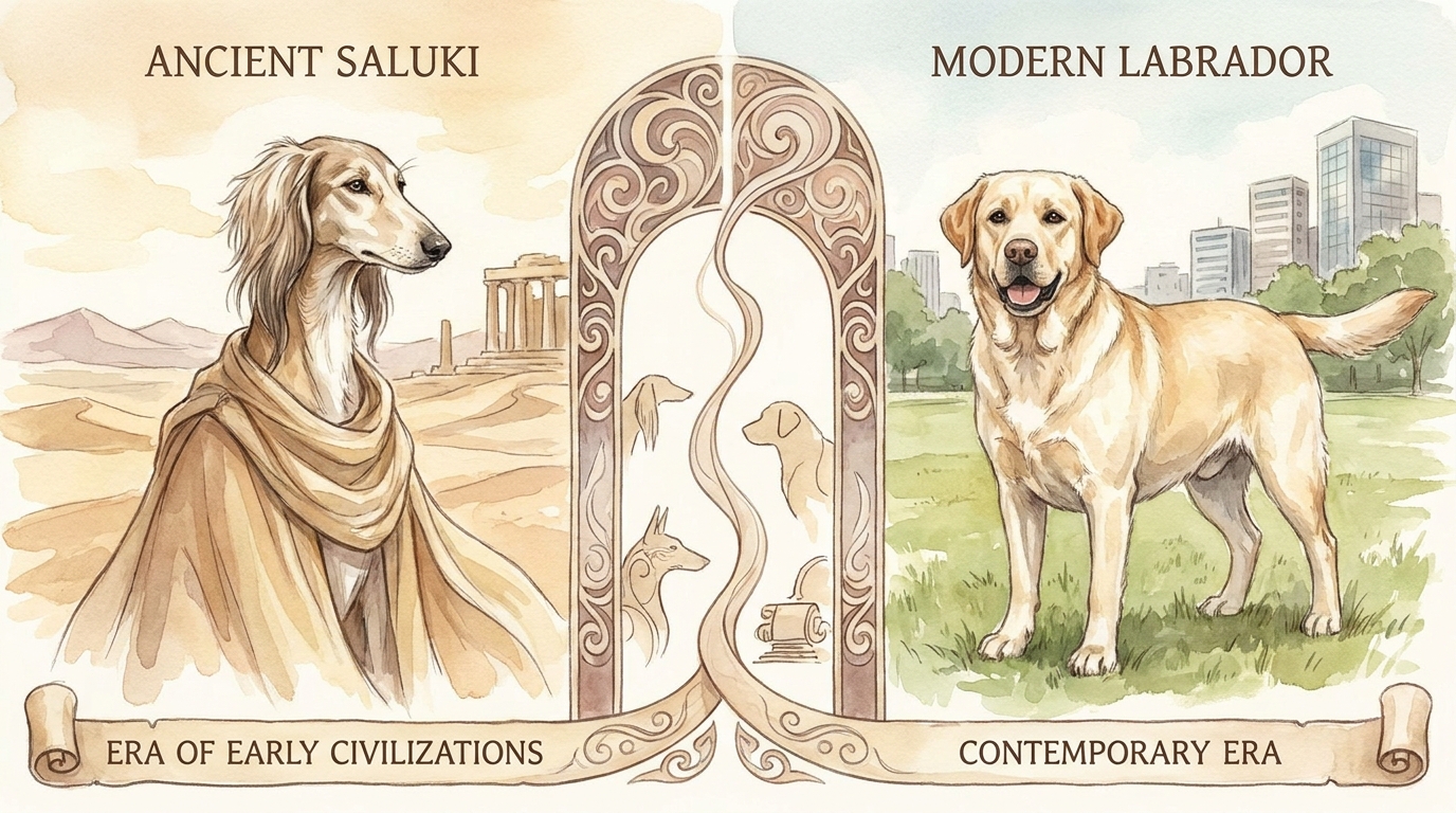 犬的品种演进史 萨路基 vs 拉布拉多：3500 年与 200 年的对话